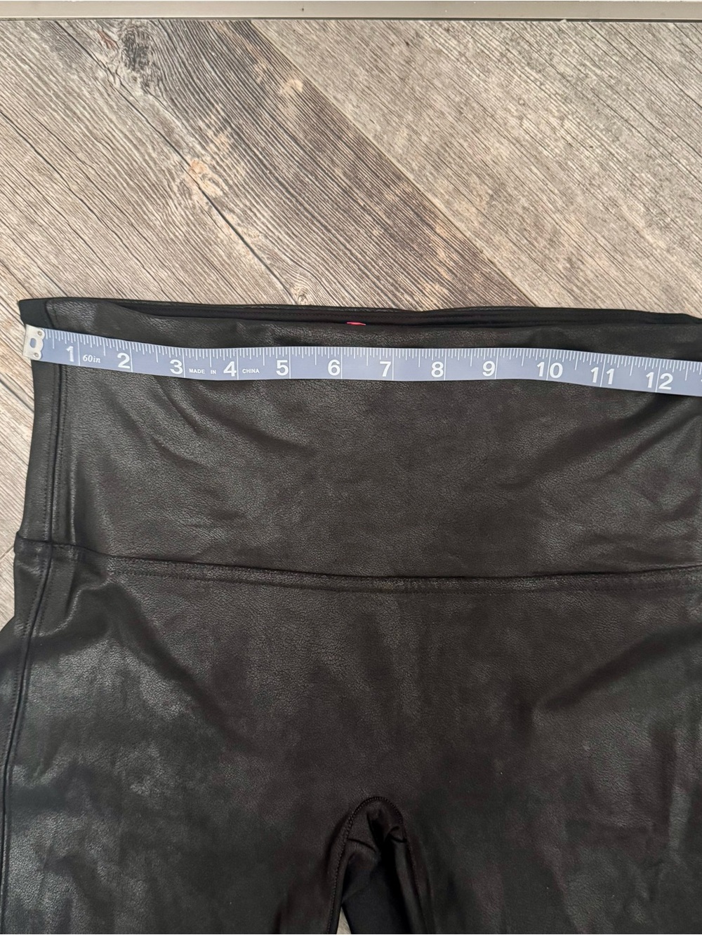 SPANXShape Leggings 4 pcs: 1 Black Faux Leather, 3 Velvet: Black, Gray, Bugundy - Picture 9 of 16